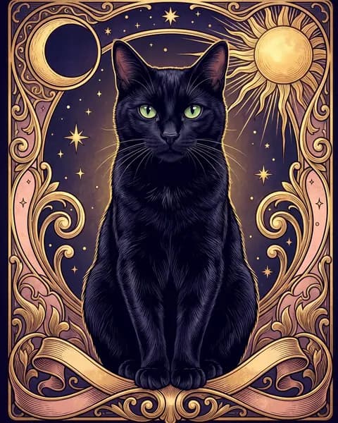 Example: a pet in the Tarot Card style